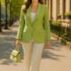verde mint green blazer