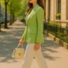 verde mint green blazer