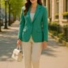 aqua blue blazer